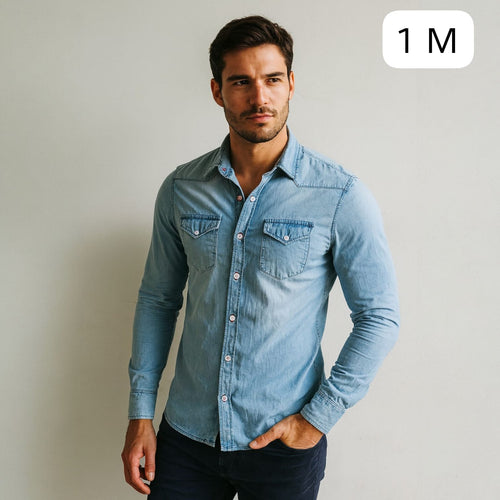 Camisa Denim Azul para Hombre – Talla M | Remate Única Unidad