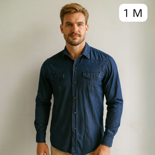 Camisa Denim Azul para Hombre – Talla M | Remate Única Unidad
