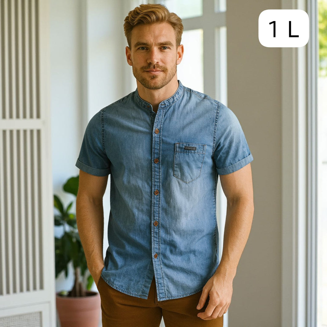 Camisa Denim Azul para Hombre – Talla L | Remate Única Unidad
