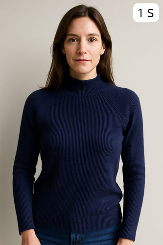 Buzo Cuello Medio Azul Marino para Mujer – Talla S | Remate Única Unidad