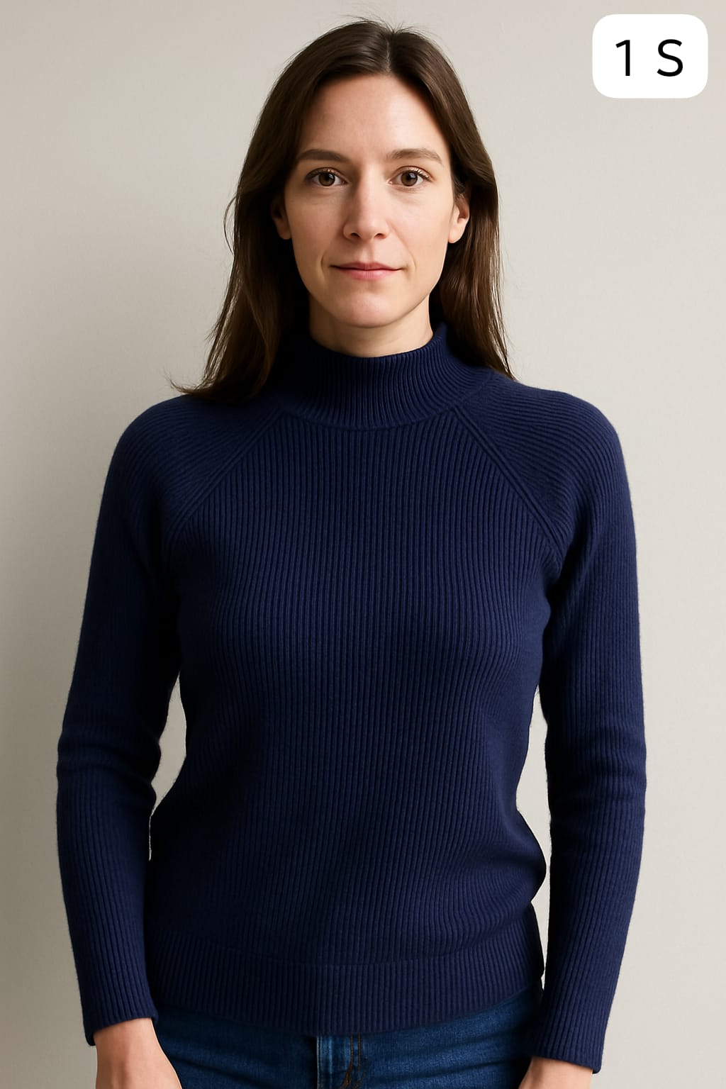 Buzo Cuello Medio Azul Marino para Mujer – Talla S | Remate Única Unidad