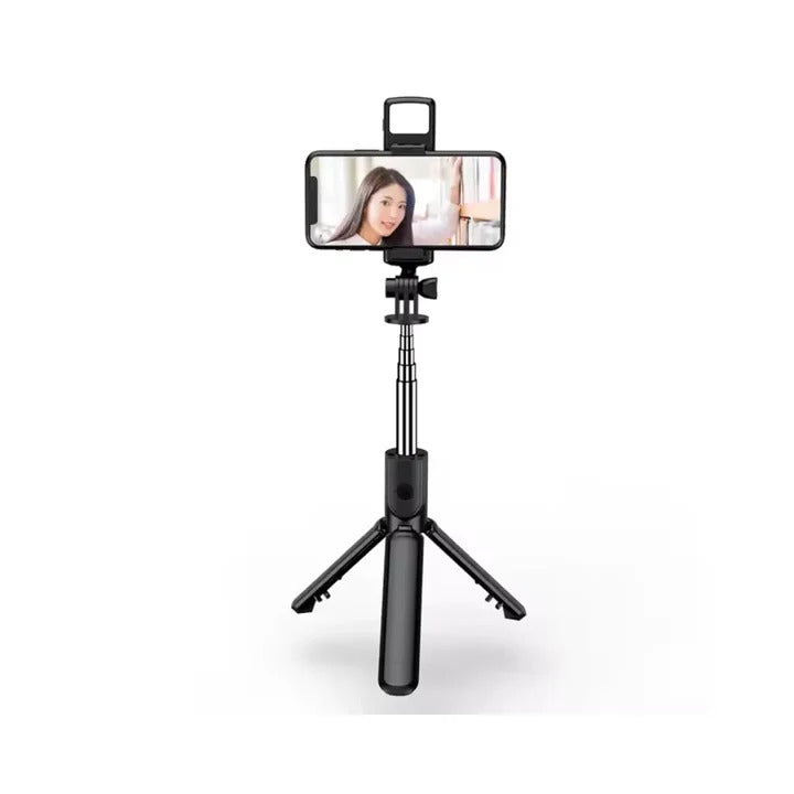 🤳 Trípode 3 en 1 S03-S – Selfies perfectas, luz ideal y control total en un solo dispositivo