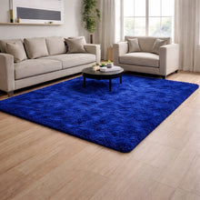Cargar imagen en el visor de la galería, Tapete de Pelo Largo Premium – Suave y Elegante para Sala o Habitación Azul Rey