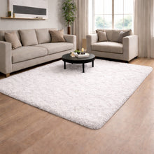 Cargar imagen en el visor de la galería, Tapete de Pelo Largo Premium – Suave y Elegante para Sala o Habitación Blanco