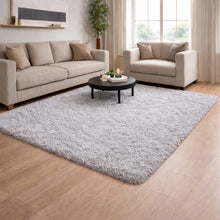 Cargar imagen en el visor de la galería, Tapete de Pelo Largo Premium – Suave y Elegante para Sala o Habitación Gris
