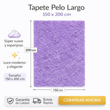 Cargar imagen en el visor de la galería, Tapete de Pelo Largo Premium – Suave y Elegante para Sala o Habitación Lila