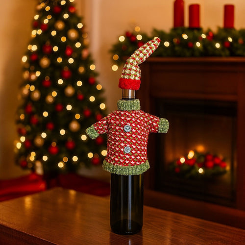 Botellero. Cubre Botellas de Vino Navideño