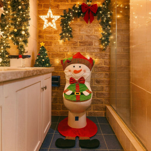 Juego de Baño Navideño Hombre de Nieve